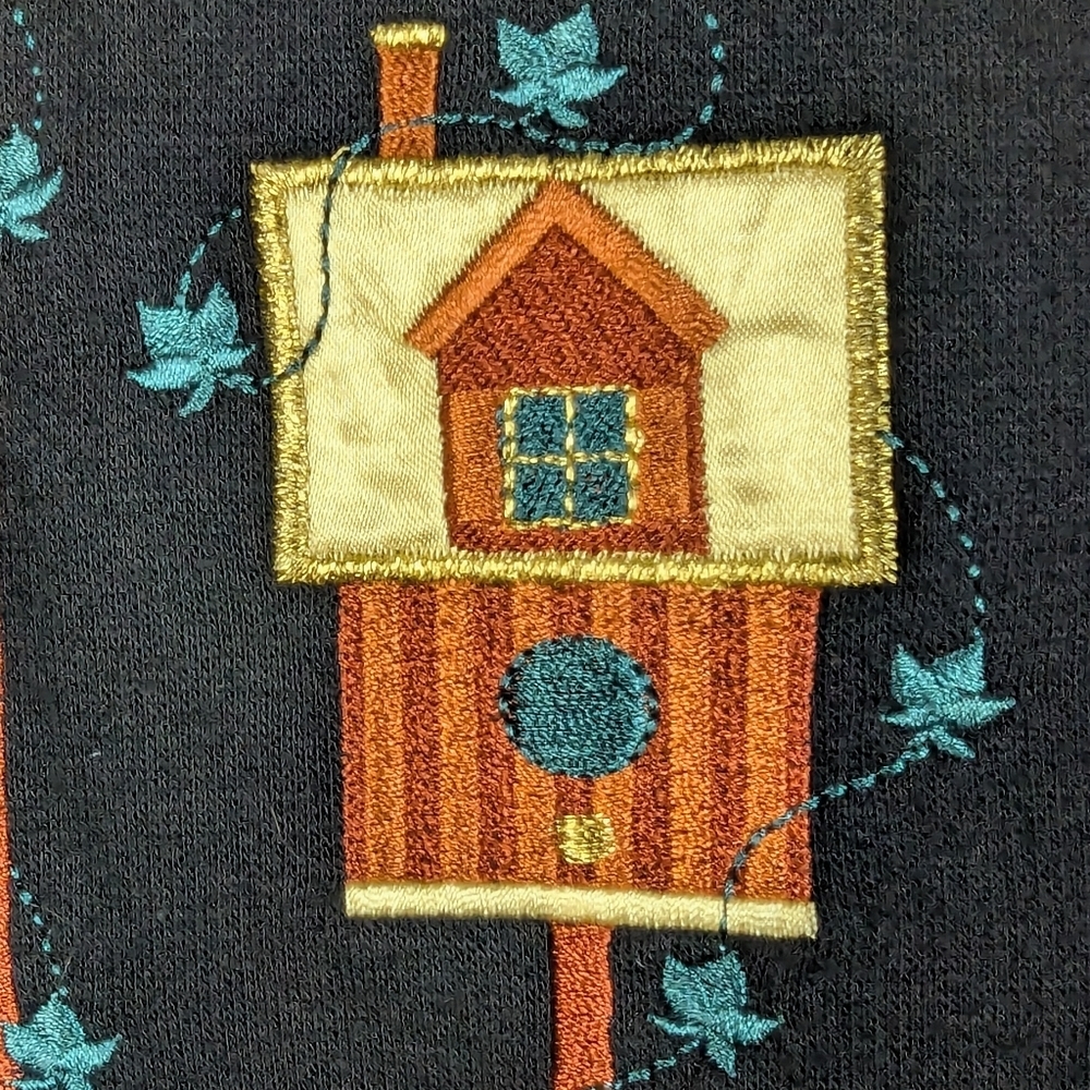 Breckenridge 2X Fall Embroidered Cardigan With Pearl Snap Closures & Pockets - Picture 4 of 15
